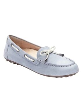 Vionic "Honor Virginia" Light Blue Brushed Suede Orthoheel Boat Shoes Size 6.5